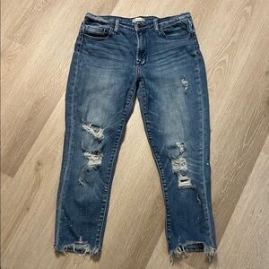 Altar'd State Distressed Raw Hem Ankle Jeans